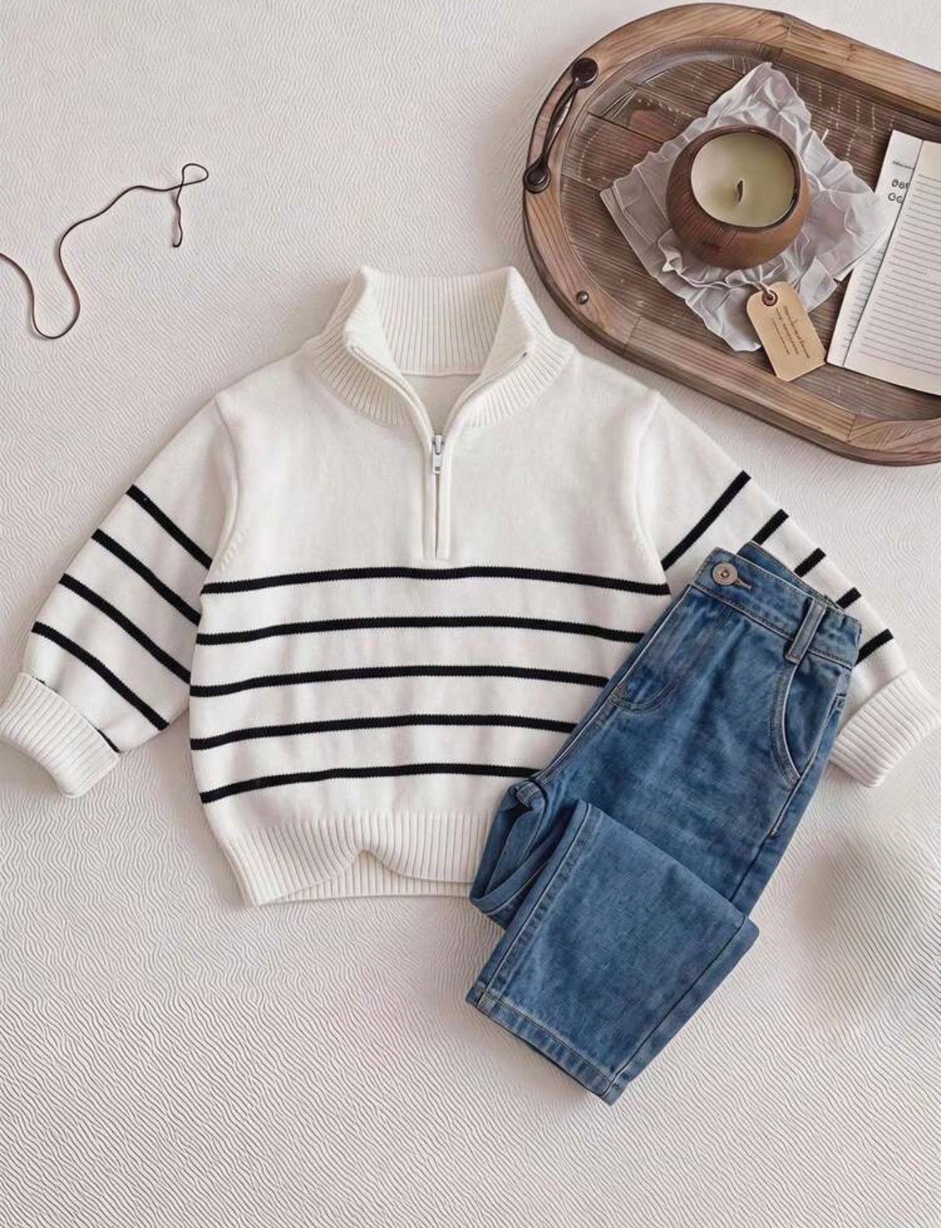The Beau Striped Quarter-Zip
