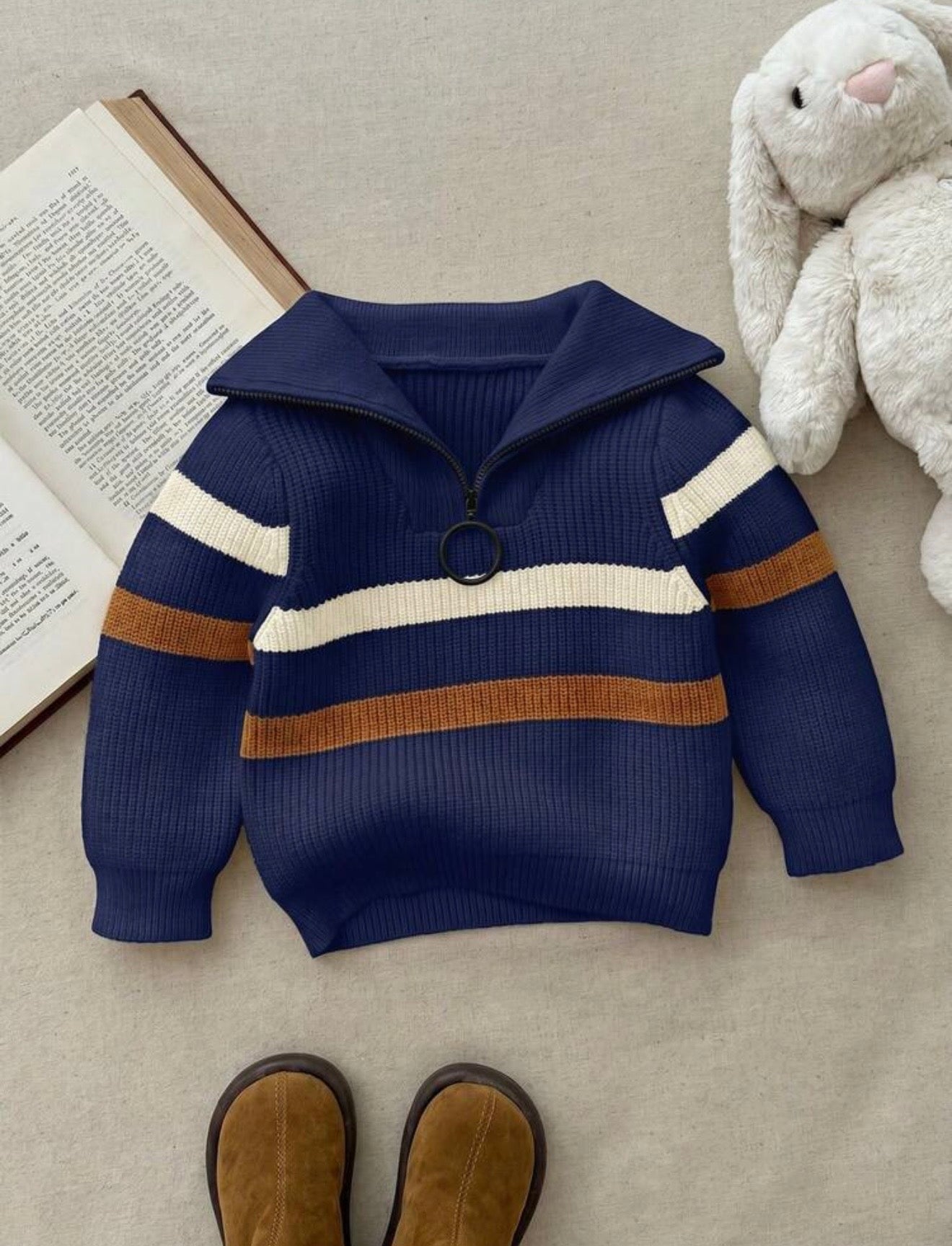 The Beau Striped Quarter-Zip