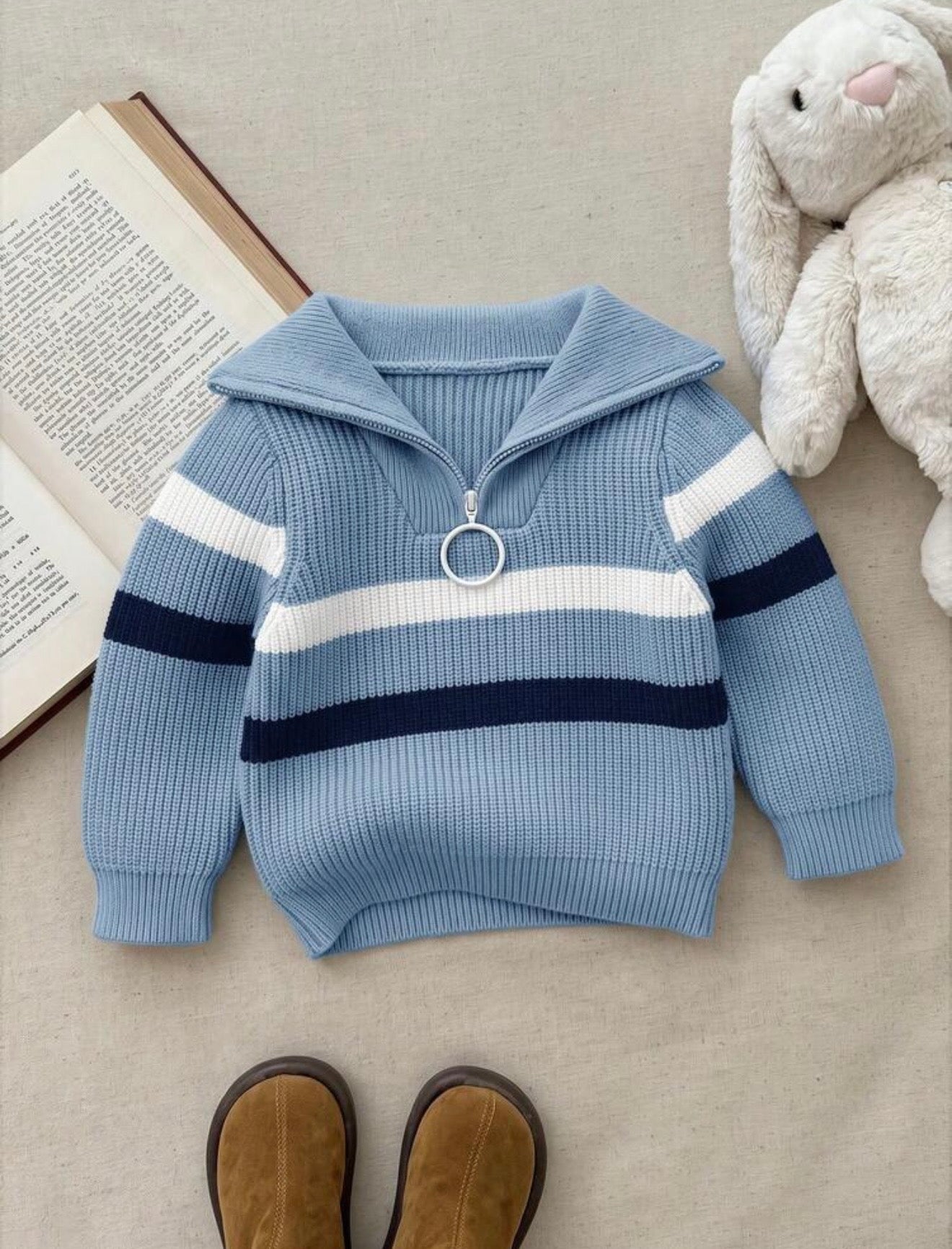 The Beau Striped Quarter-Zip